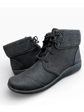 Clarks Cloudsteppers Sillian Frey Womens Ankle Bootie Black Lace Up Zip